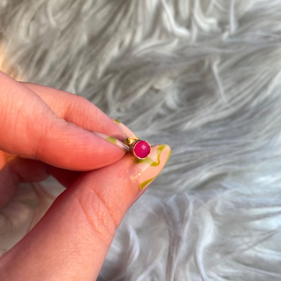 Leah Alexandra Fuchsia Onyx Studs - Picture 2 of 4